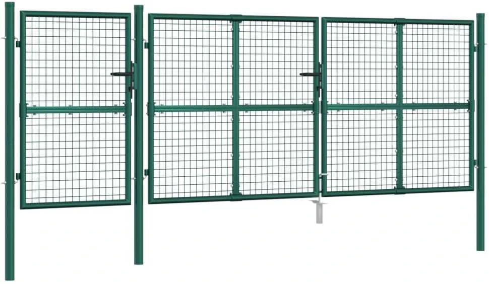 Tinkliniai sodo vartai, žalios spalvos, 400x175cm, plienas