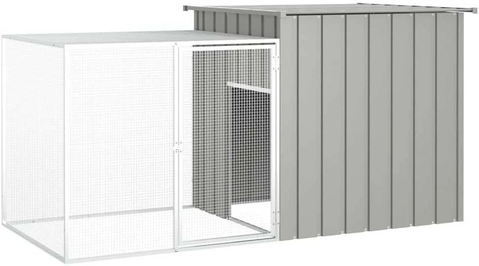 Triušių narvas, pilkas, 200x91x100cm, galvanizuotas plienas
