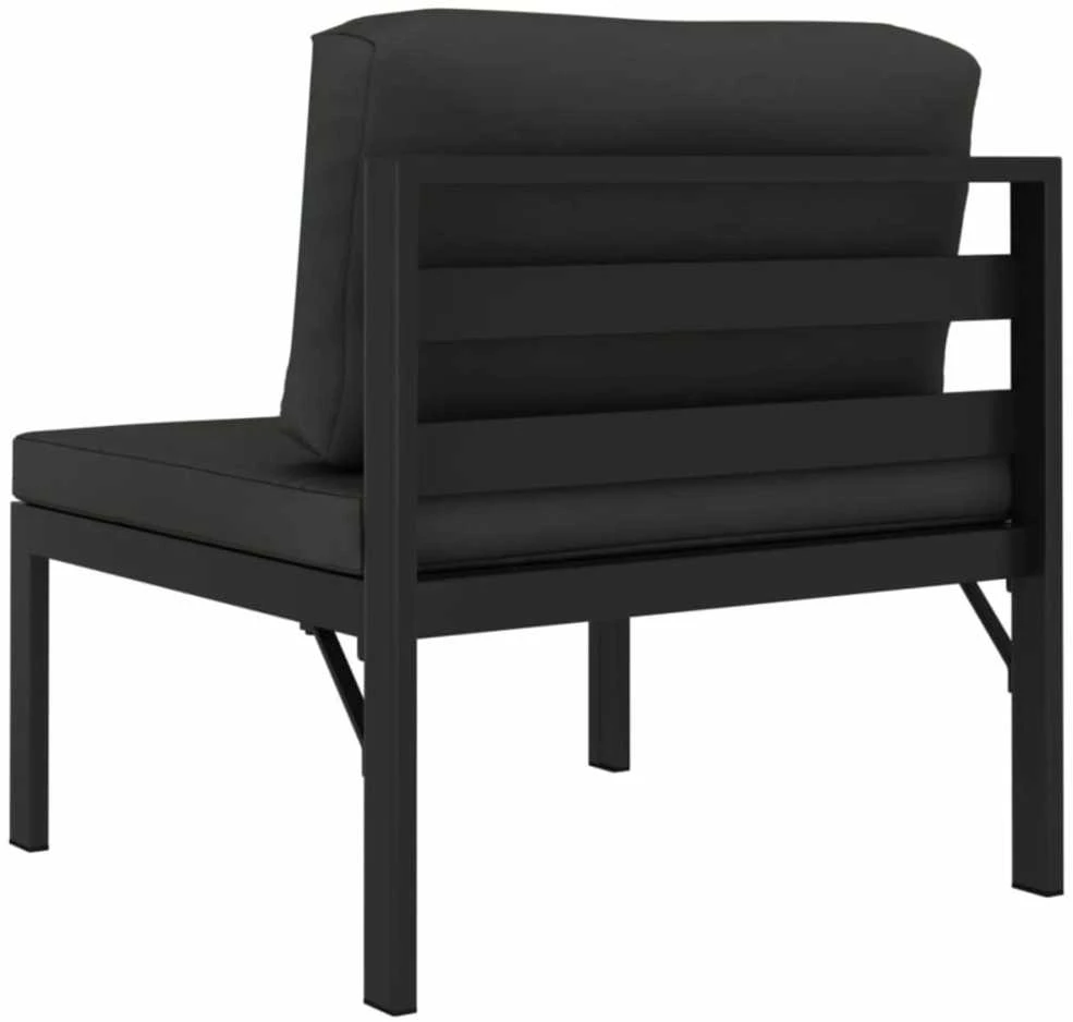 Lauko baldų komplektas Trivietė sodo sofa su pagalvėlėmis, antracito, aliuminis