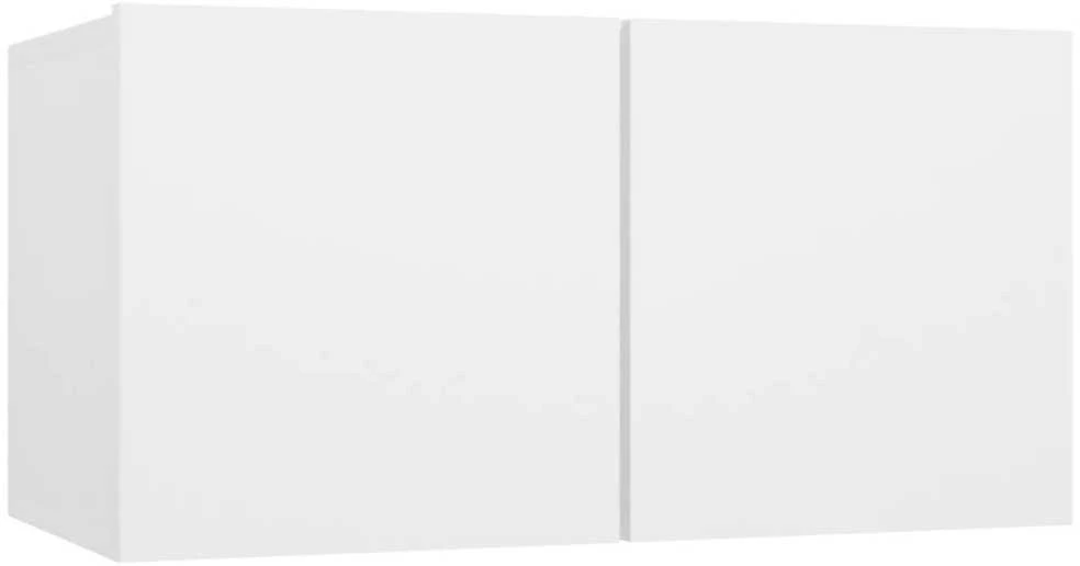 TV staliukas Pakabinamos televizoriaus spintelės, 3vnt., baltos, 60x30x30cm