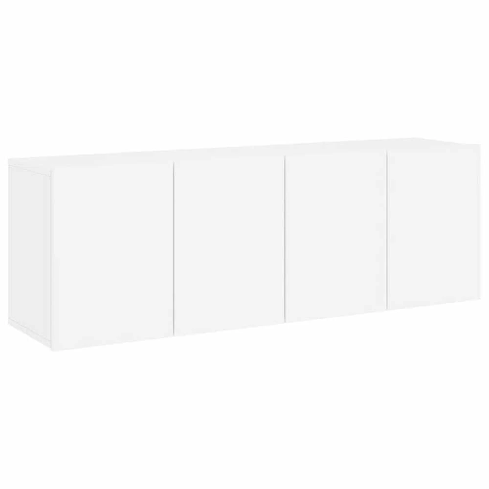 TV staliukas Prie sienos montuojamos TV spintelės, 2vnt., baltos, 60x30x41cm