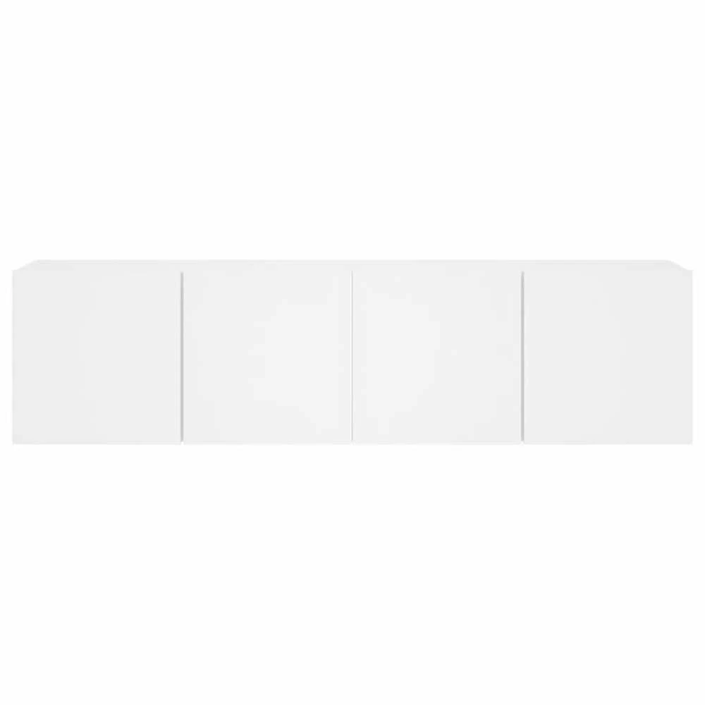TV staliukas Prie sienos montuojamos TV spintelės, 2vnt., baltos, 80x30x41cm
