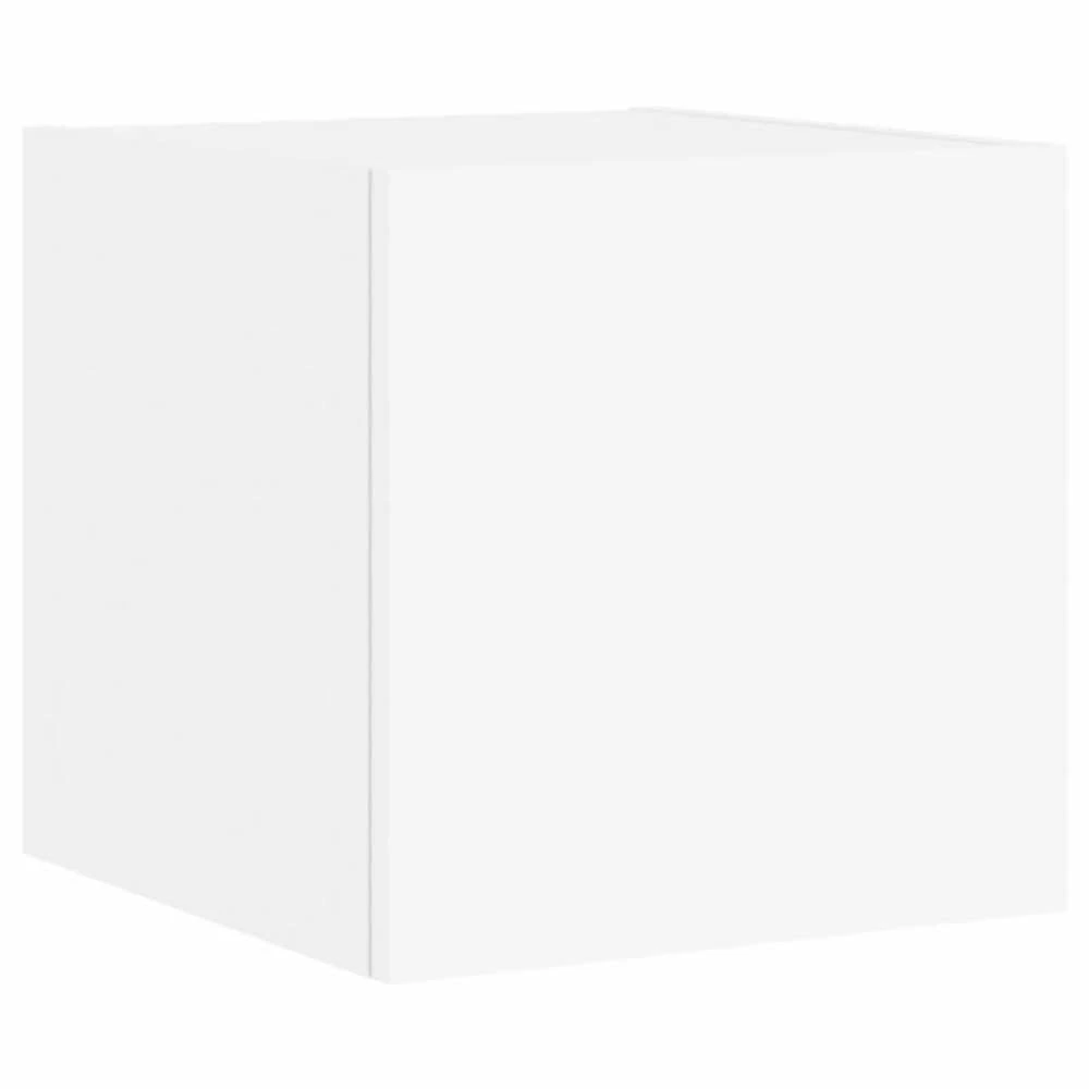 TV staliukas Sieninės TV spintelės su LED, 2vnt., baltos, 30,5x35x30cm