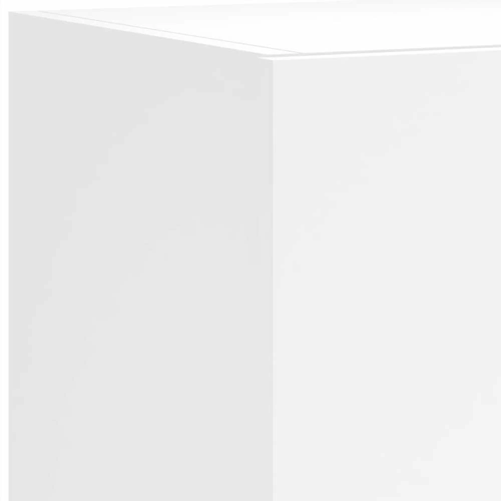 TV staliukas Sieninės TV spintelės su LED, 2vnt., baltos, 80x35x31cm