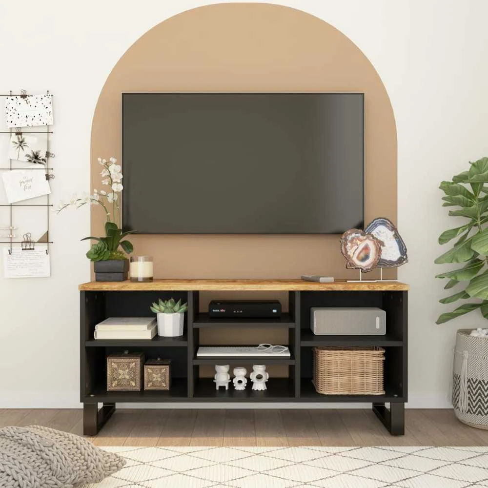 TV staliukas Televizoriaus spintelė, 100x33x46cm, mango/apdirbta mediena