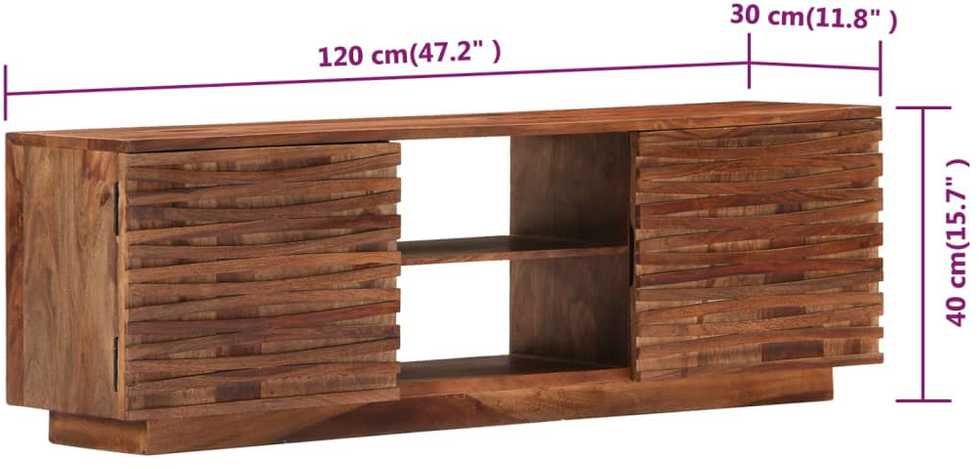 TV staliukas Televizoriaus spintelė, 120x30x40cm, rausv. dalb. med. mas.