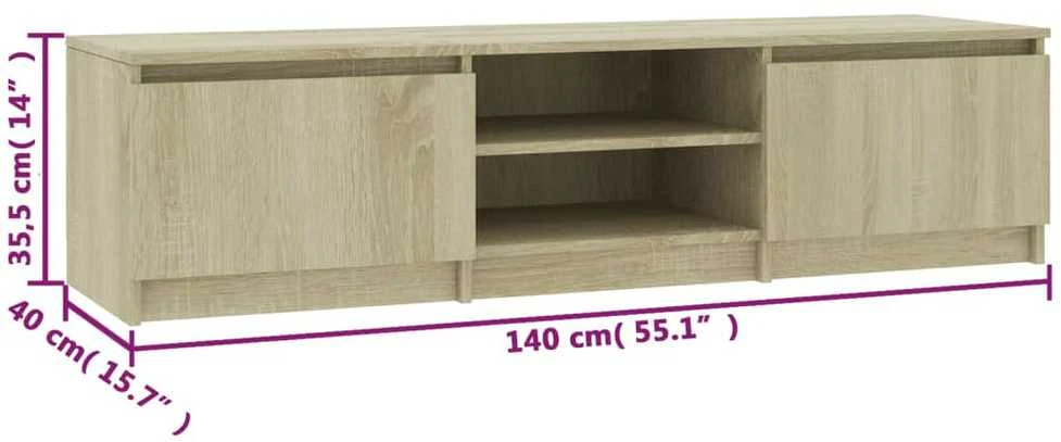 TV staliukas Televizoriaus spintelė, ąžuolo, 140x40x35,5cm, apdirbta mediena