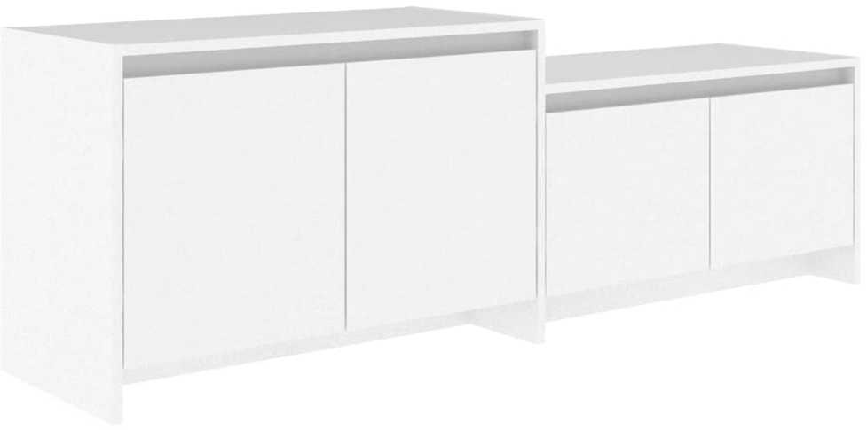 TV staliukas Televizoriaus spintelė, balta, 146,5x35x50cm, apdirbta mediena