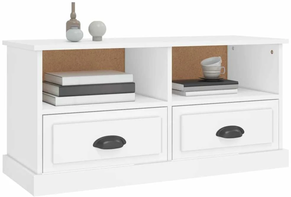 TV staliukas Televizoriaus spintelė, balta, 93x35,5x45cm, apdirbta mediena