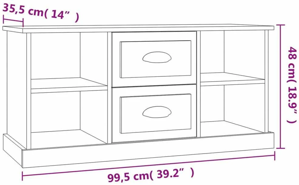 TV staliukas Televizoriaus spintelė, balta, 99,5x35,5x48cm, apdirbta mediena
