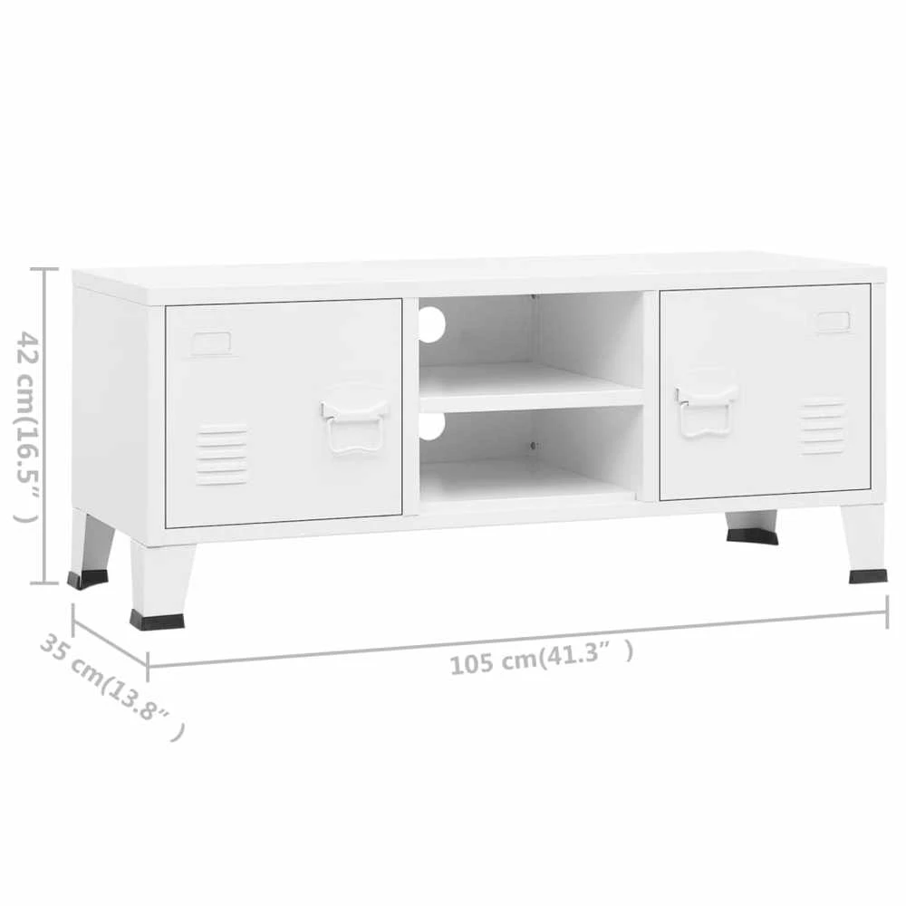 TV staliukas Televizoriaus spintelė, balta, 105x35x42cm, metalas
