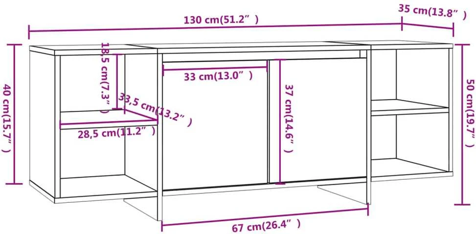TV staliukas Televizoriaus spintelė, baltos spalvos, 130x35x50cm, MDP