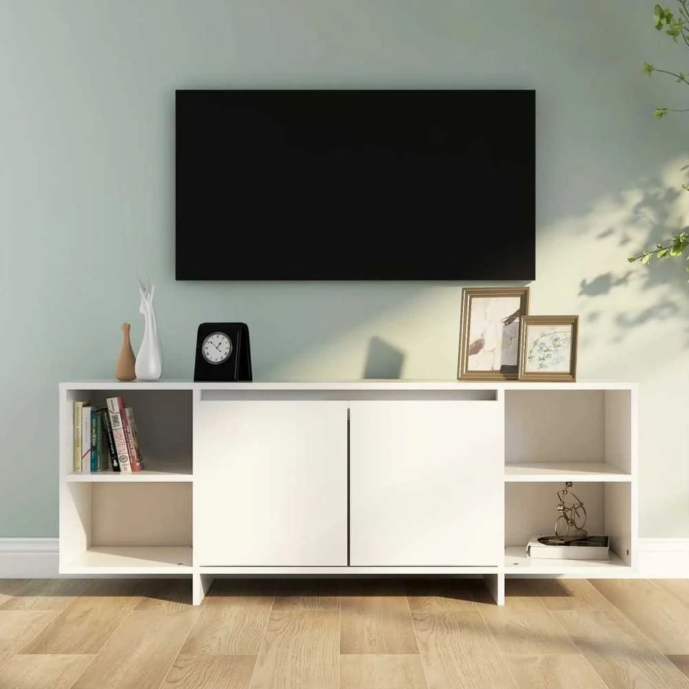 TV staliukas Televizoriaus spintelė, baltos spalvos, 130x35x50cm, MDP