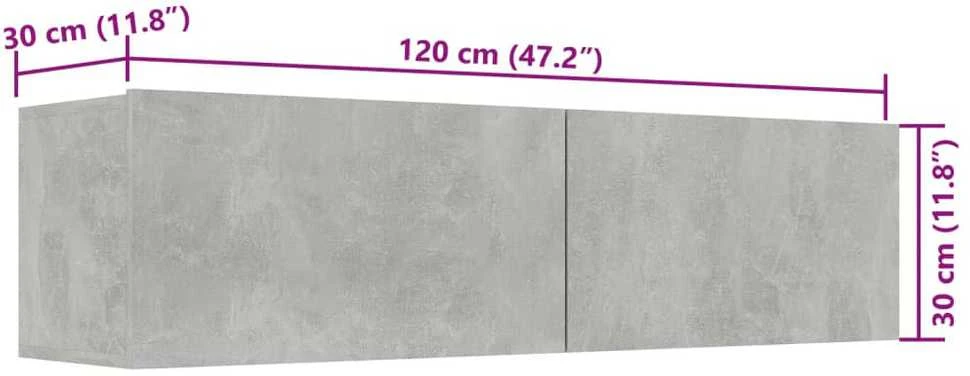 TV staliukas Televizoriaus spintelė, betono, 120x30x30cm, apdirbta mediena