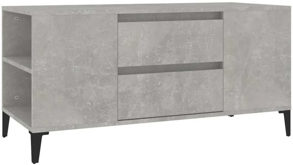 TV staliukas Televizoriaus spintelė, betono pilka, 102x44,5x50cm, mediena