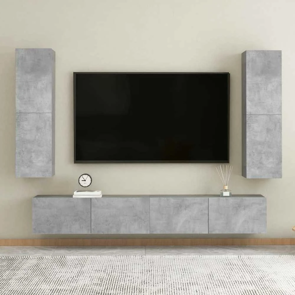 TV staliukas Televizoriaus spintelė, betono, 30,5x30x110cm, apdirbta mediena