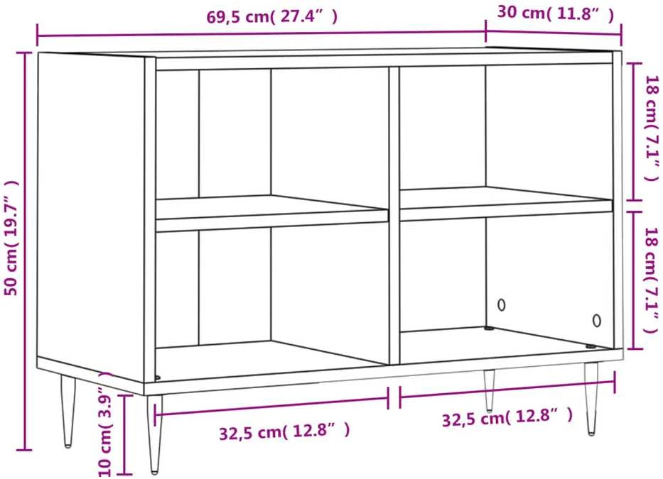 TV staliukas Televizoriaus spintelė, betono pilka, 69,5x30x50cm, mediena