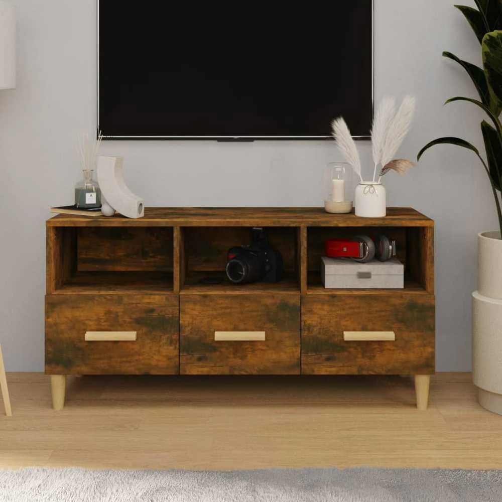TV staliukas Televizoriaus spintelė, dūminio ąžuolo, 102x36x50cm, mediena