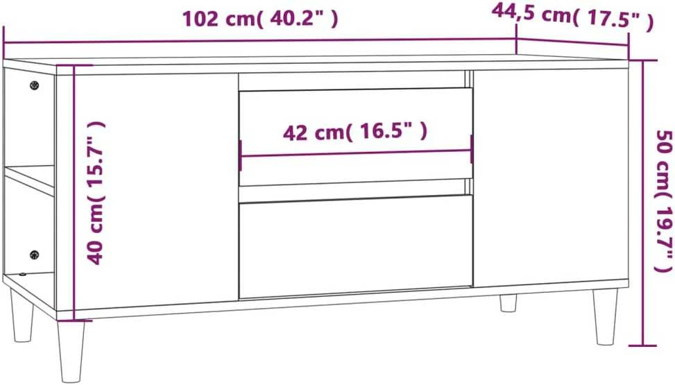 TV staliukas Televizoriaus spintelė, dūminio ąžuolo, 102x44,5x50cm, mediena