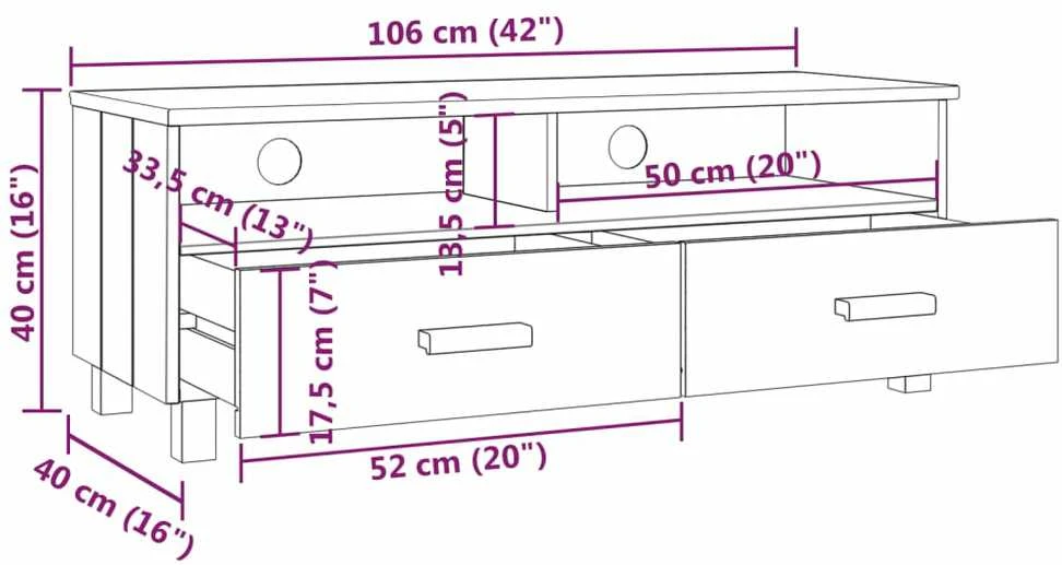 TV staliukas Televizoriaus spintelė HAMAR, pilka, 106x40x40cm, pušis