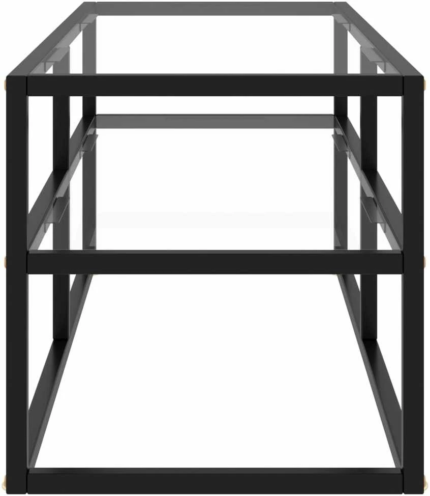 TV staliukas Televizoriaus spintelė, juoda, 100x40x40cm, su grūdintu stiklu