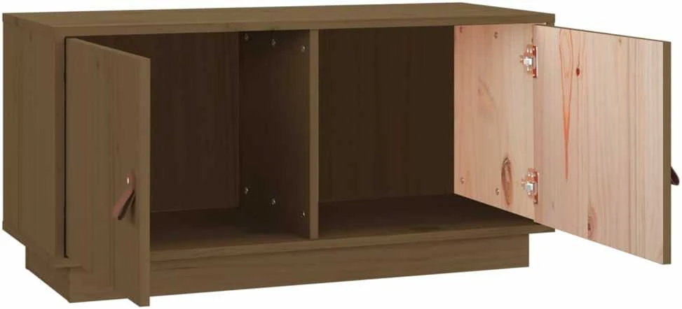 TV staliukas Televizoriaus spintelė, medaus ruda, 80x34x40cm, pušies masyvas
