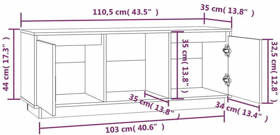 TV staliukas Televizoriaus spintelė, medaus ruda, 110,5x35x44cm, pušis