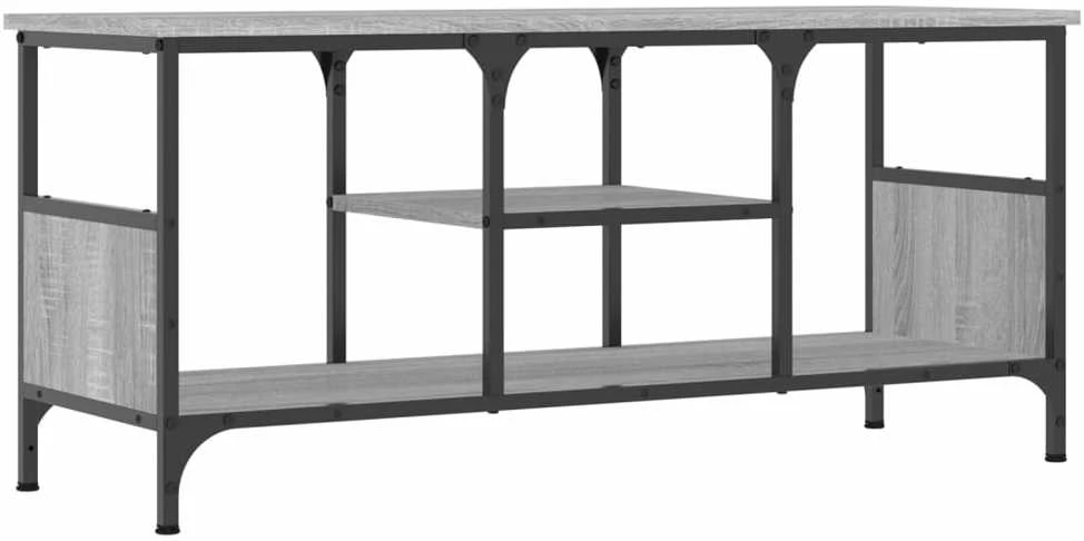 TV staliukas Televizoriaus spintelė, pilka, 100x35x45cm, mediena ir geležis