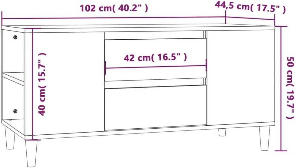 TV staliukas Televizoriaus spintelė, pilka ąžuolo, 102x44,5x50cm, mediena