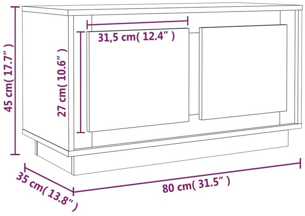 TV staliukas Televizoriaus spintelė, ruda ąžuolo, 80x35x45cm, mediena