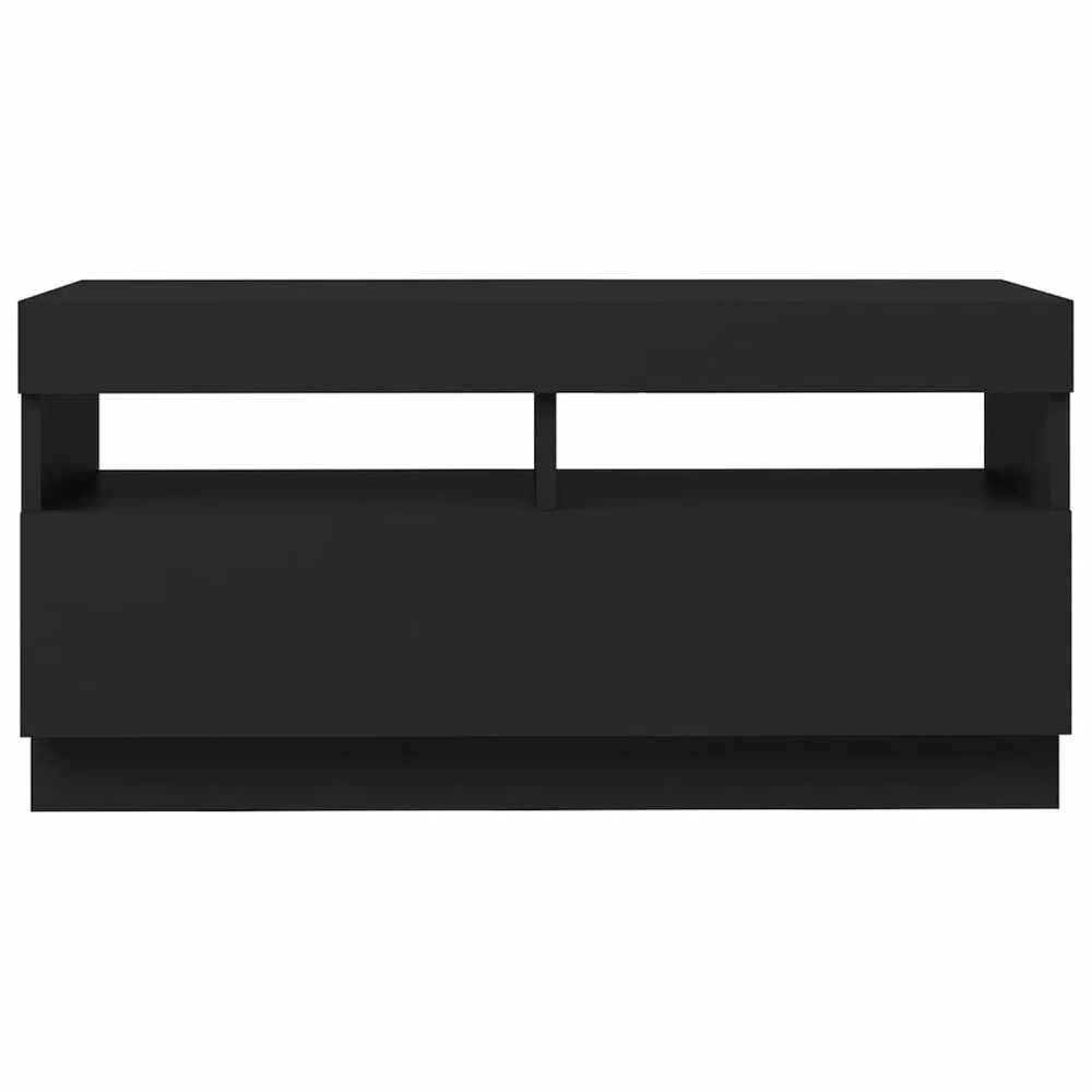 TV staliukas Televizoriaus spintelė su LED apšvietimu, juoda, 80x35x40cm