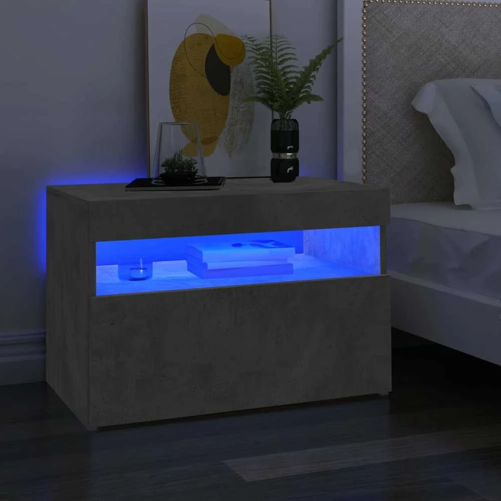 Televizoriaus spintelė su LED, betono pilka, 60x35x40cm