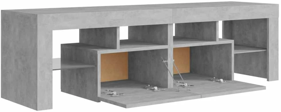 TV staliukas Televizoriaus spintelė su LED, betono pilka, 140x36,5x40cm