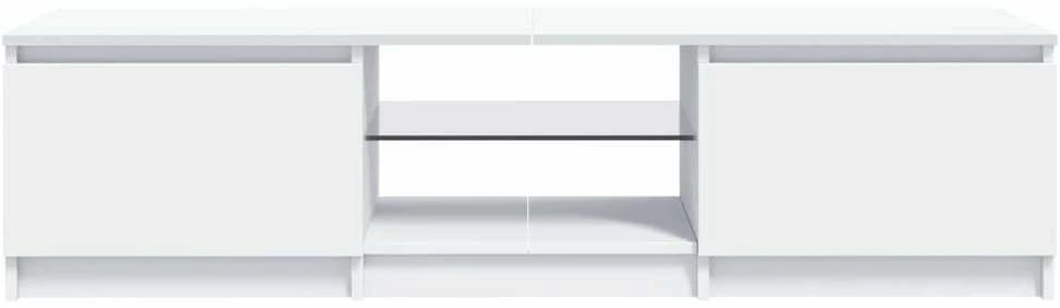 TV staliukas Televizoriaus spintelė su LED apšvietimu, balta, 140x40x35,5cm