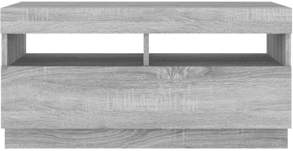 TV staliukas Televizoriaus spintelė su LED, pilka ąžuolo, 80x35x40cm