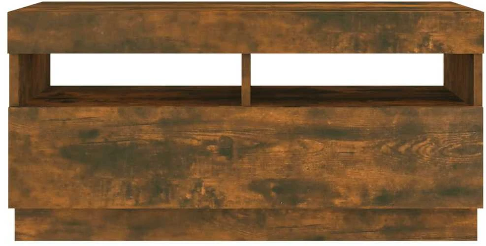 TV staliukas Televizoriaus spintelė su LED, dūminio ąžuolo, 80x35x40cm