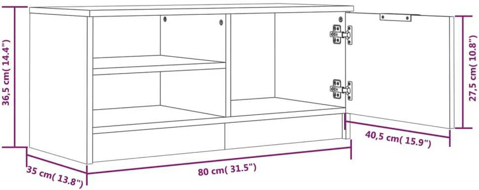 TV staliukas Televizoriaus spintelės, 2vnt., ąžuolo, 80x35x36,5cm, mediena