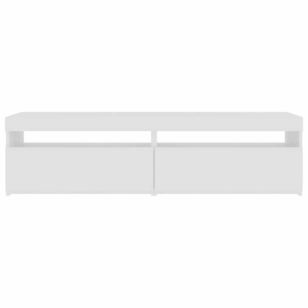 TV staliukas Televizoriaus spintelės su LED, 2vnt., baltos, 75x35x40cm