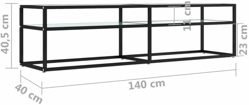 TV staliukas TV spintelė, balta marmuro, 160x40x40,5cm, grūdintas stiklas