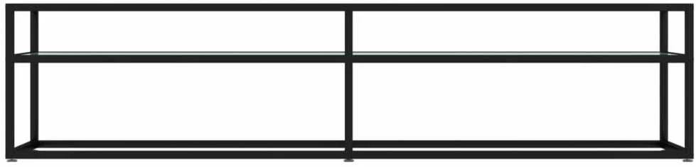 TV staliukas TV spintelė, balta marmuro, 180x40x40,5cm, grūdintas stiklas