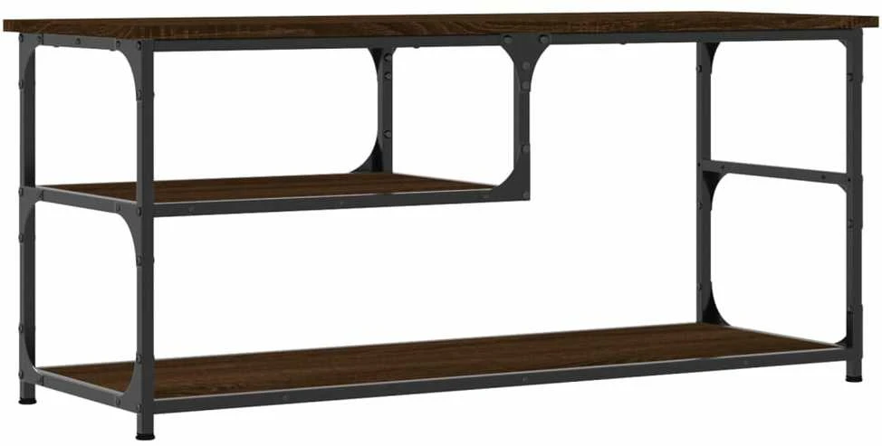 TV staliukas TV spintelė, ruda ąžuolo, 103x38x46,5cm, mediena/plienas