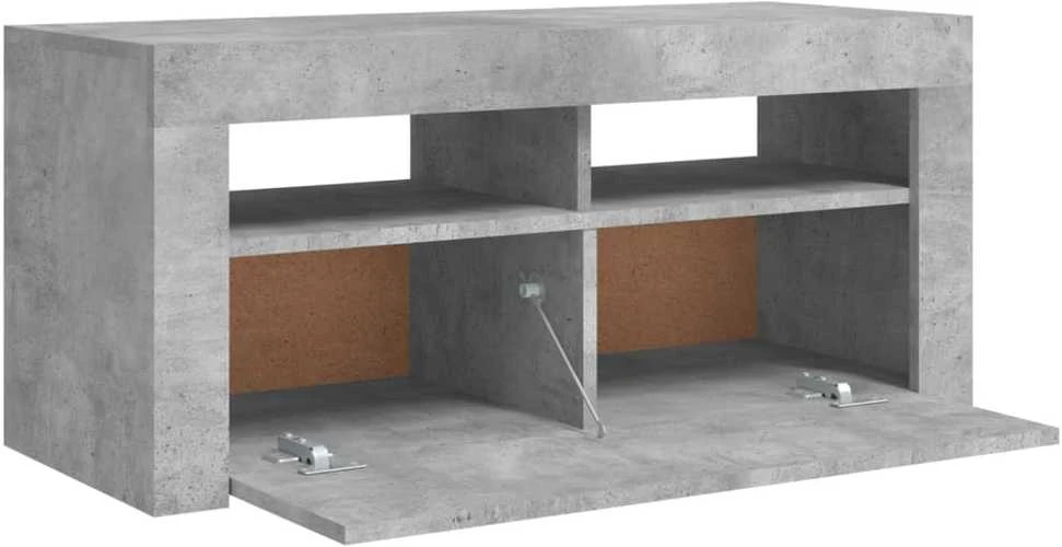 TV staliukas TV spintelė su LED apšvietimu, betono pilka, 90x35x40cm