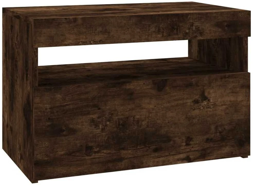 TV spintelė su LED apšvietimu, dūminio ąžuolo, 60x35x40cm