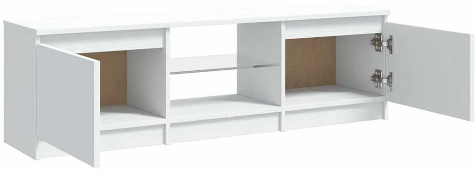 TV staliukas TV spintelė su LED apšvietimu, baltos spalvos, 120x30x35,5cm