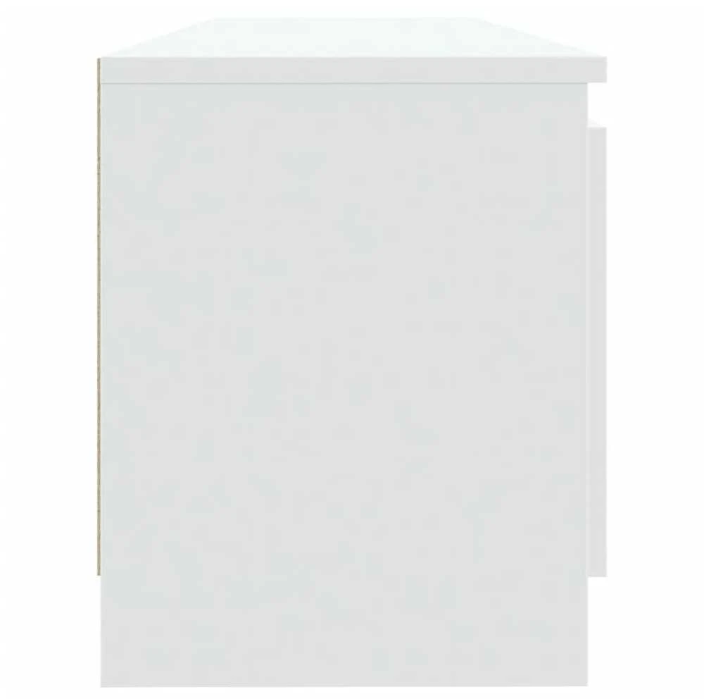 TV staliukas TV spintelė su LED apšvietimu, baltos spalvos, 120x30x35,5cm