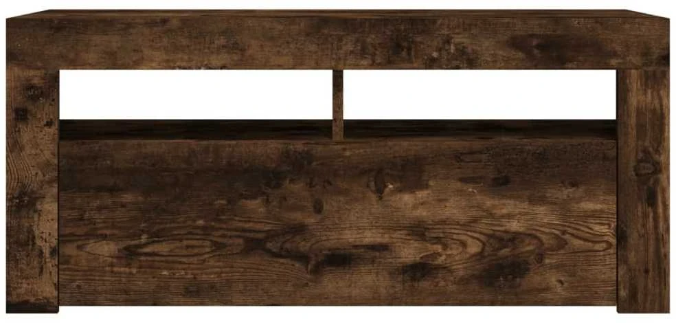 TV staliukas TV spintelė su LED apšvietimu, dūminio ąžuolo, 90x35x40cm