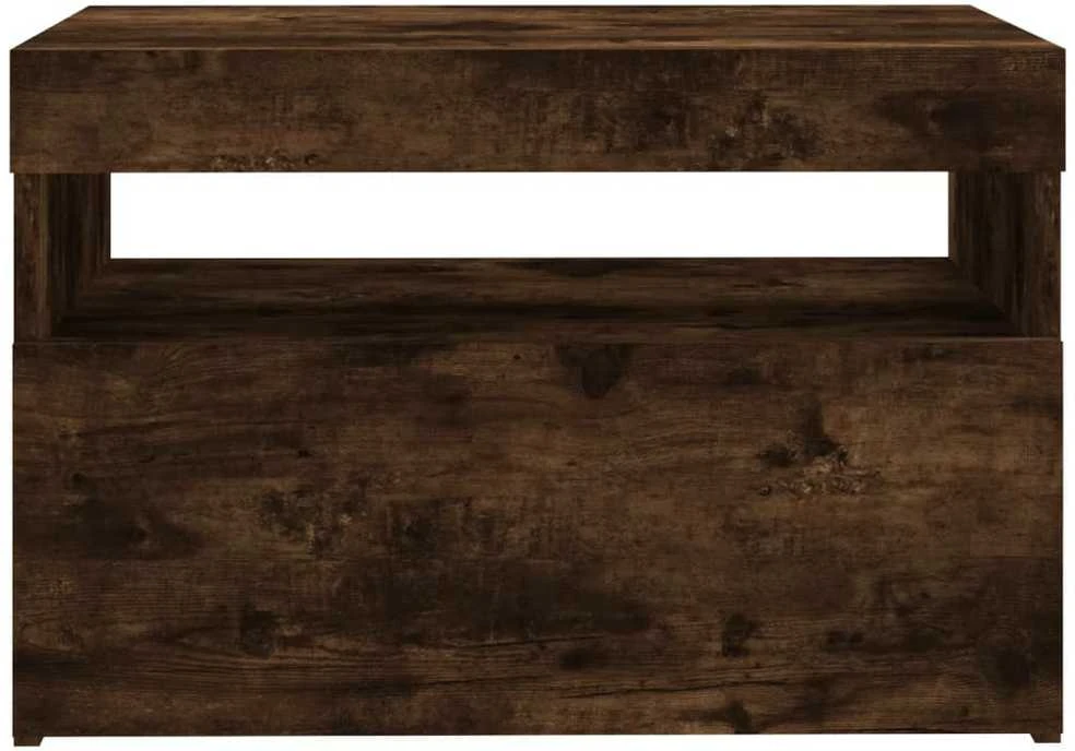 TV staliukas TV spintelės su LED, 2vnt., dūminio ąžuolo, 60x35x40cm