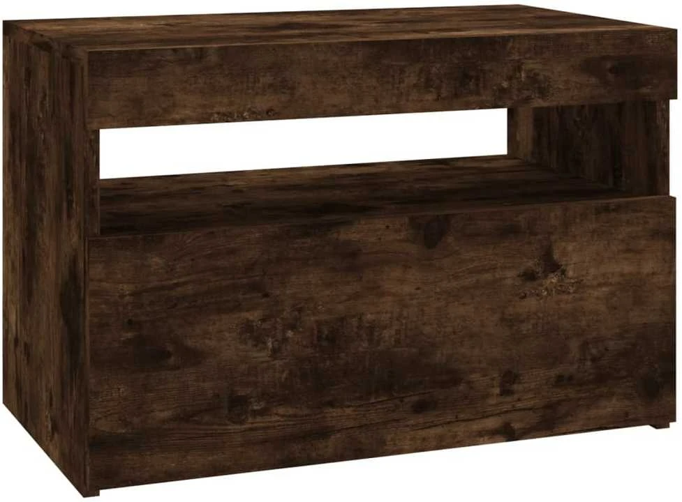 TV staliukas TV spintelės su LED, 2vnt., dūminio ąžuolo, 60x35x40cm