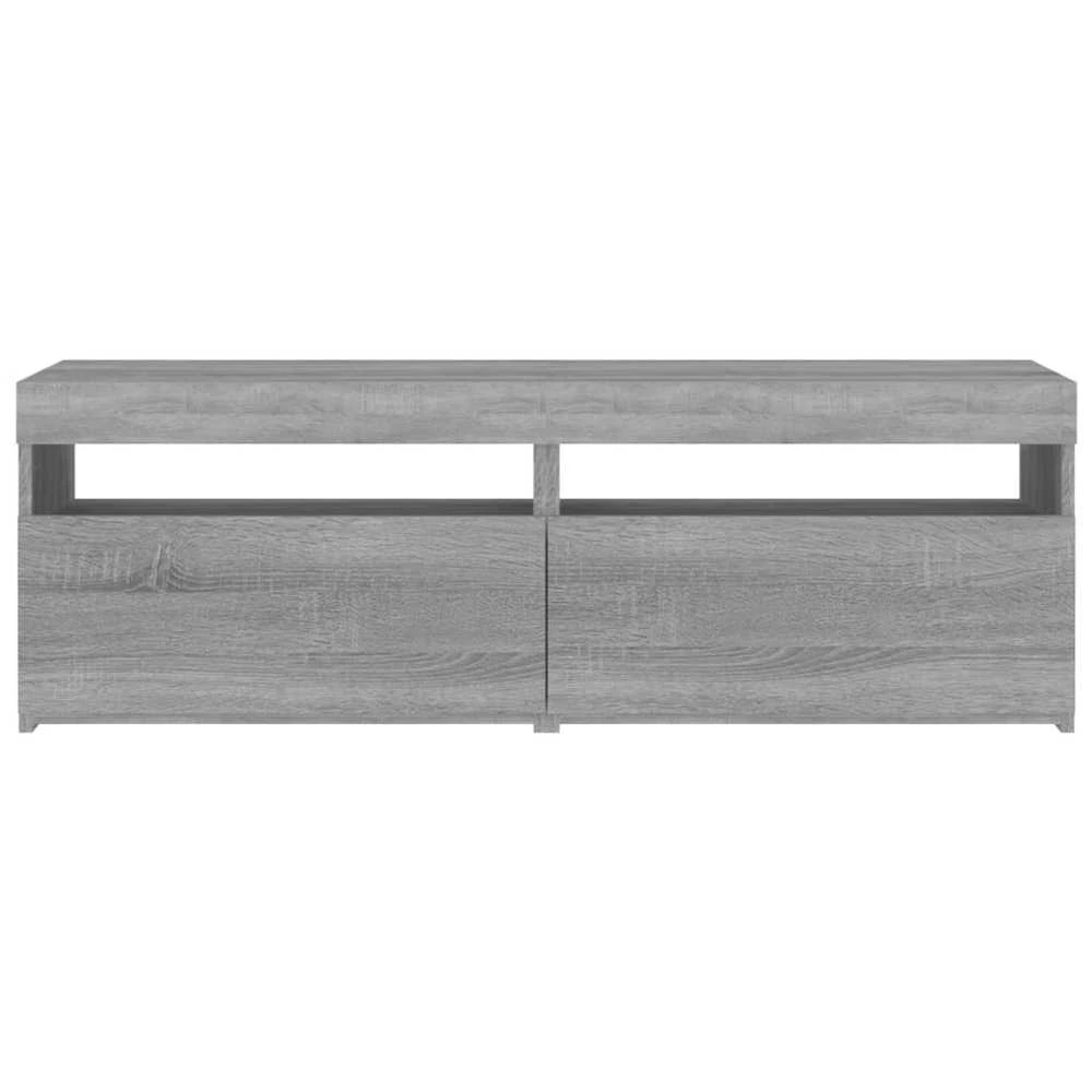 TV staliukas TV spintelės su LED, 2vnt., pilkos ąžuolo, 60x35x40cm