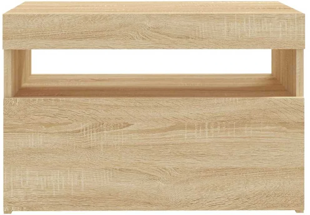 TV staliukas TV spintelės su LED apšvietimu, 2vnt., ąžuolo, 60x35x40cm